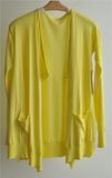 Ladies Long Sleeve Opean Pure Color Knit Cardigan with Pocket