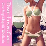 Olive Green Bandage Shape Bikini