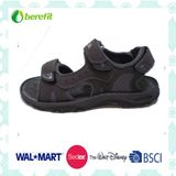 Black Sole and Upper with PU Material, Men's Sporty Sandals