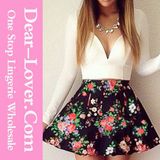 Hot Sale Fashion White Sweet Floral Sexy Ladies Mini Dress