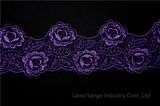 Purple Embroidery Lace for Bra Cup