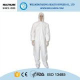 Nonwoven Disposable Coverall with Hood, Elastic at Wrists, Waist and Ankles