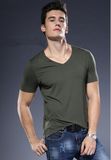 Custom Logo Men's Cotton V Neck T-Shirt