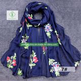 2018 Hot Sale Violet Embroidered Silk Scarf Fashion Lady Shawl