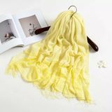 Decoration Cotton Lace Plain Dyed Lady Shawl (HT12)