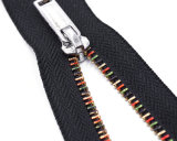 Metal Zipper with Da Puller/Colorful Zipper Teeth/Black Tape/Top Quality