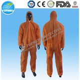 Microporous Disposable Orange Coverall Nonwoven Coverall