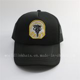 Custom 5 Panel Foam Mesh Baseball Cap with Fabric Embroidery Patches