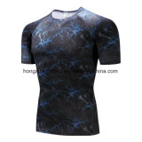 Men's Camo Lycra Rashguards T-Shirt for Sport...