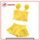 Girl Lace Split Skirt Pure Color Flower Swimsuit Children's 3-12 Years Old Swimwear