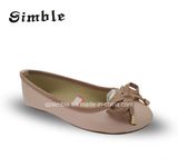 High Quality Girls Sweet PU Ballet Shoes with Bowknot Upper