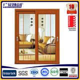 3D Wood Grain Color Sliding Door with Decoration Glass