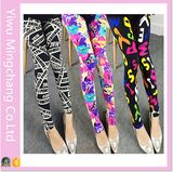 Wholesale 2016 European and American Printed Flowers Yards Stretch Leggings