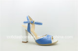Popular Trendy Square High Heels Lady Leather Sandals