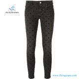 Factory Black Stretch Cotton Embroidered Skinny Jeans Women/Ladies Denim (pants e. p. 426)