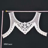 White Cream Lace Collar Applique, Embroidered Lace Collar, Lace Neckline