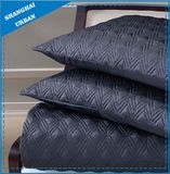 Dark Indigo Solid Polyester Quilted Bedspread Set