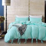 Solid Color 100% Natural Stone-Washed 3 Piece Duvet Cover Set