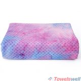 Purple Tie Dye Microfiber Silicon Non-Slip Yoga Towel