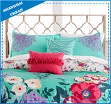 Green Floral Design Printed Polyester Duvet Cover Bedding
