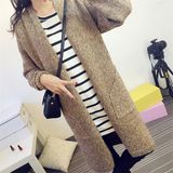 2015 Long Section V-Neck Knit Cardigan Sweater Coat for Women (50248-1)