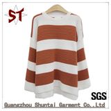 High-Quality Striped Knit Round Collar Ladies Sweater