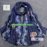 Hot Sale Retro Rosemary Embroidered Silk Scarf Fashion Lady Shawl