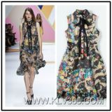 High Quality Summer New Fashion Chiffon Satin Long Dress for Women