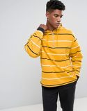 Oversized Stripe Hoodie with Half Zip