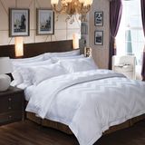 100% Cotton/Jacquard/Satin Stripe White Hotel/Home Bedding Set