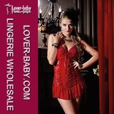 Red Mesh Lace Chemise Lingerie Dress (L2571)