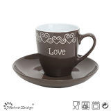Glazing Color with Silk Screen Love 7oz Cup & Saucer
