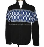 Men Knitted Turtle Neck Long Sleeve Cardigan with Zipper (M15-032)