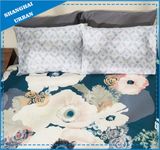Lake Green Floral Pattern Polyester Quilt Cover Set