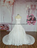 Women Ivory Beads Floor Length Bridal Dress Ball Gown Bridal