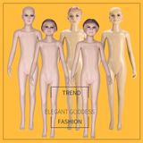 Skin Color Child/Kid Standing Plastic Mannequin 1.3 Meter Height