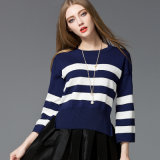 2018 New Style Women's Sweater Strip Pullover Knitwear for Spring and Fall