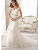 2015 Asymmetrically Soft Bridal Wedding Dresses (WD5210)