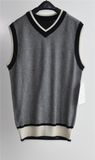 V-Neck Summer Striped Sleeveless Men Sweater