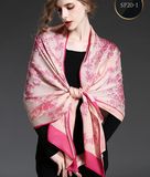 Luxury Floral Design Big 2ply Mulberry Silk Scarves