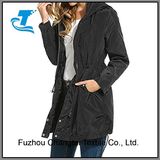 Ladies Lightweight Long Sleeve Black Windbreaker