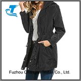 Ladies Lightweight Long Sleeve Black Windbreaker