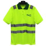 Hivis T Shirt Short Sleeves Reflective Polo Shirt Embroidery Logo