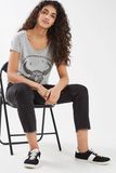 2017 High Quality Women Customized Printing Gray Cotton T Shirts