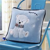 2 in 1 Cartoon Travel Blanket Pillow 100% Polyester Flannel Blanket Children Blanket