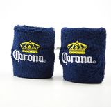 Factory OEM Produce Customized Logo Embroidery Cotton Towel Royal Blue Wrist Sweatbands