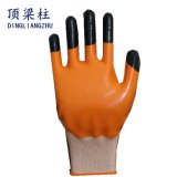 13G Nylon Work Gloves with Finger Reinforced Nitrile Coated