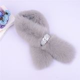 New Fashion Women Genuine Whole Silver Fox Fur Scarf with Head Tail