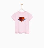 Custom Sweet Girl's Flyin Saucer Printed Sequin T Shirt