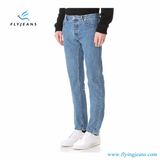 Slim-Straight Blue Denim Jeans with Stonewashed for Men by Fly Jeans